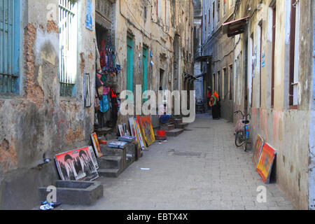 Ruelle de la vieille ville, la Tanzanie, Sansibar, Stone Town Banque D'Images