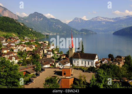 Weggis at Lake Lucerne, Suisse Banque D'Images