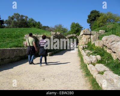 À l'ancien stade d'Olympie, Grèce, Péloponnèse, Olympia Banque D'Images