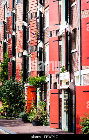 Sur maisons du canal Brouwersgracht, Jordaan, Amsterdam, province de la Hollande du Nord, Pays-Bas Banque D'Images