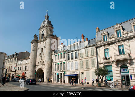 La Tour de la Grosse Horloge, la France, La Rochelle, Poitou-Vende Banque D'Images