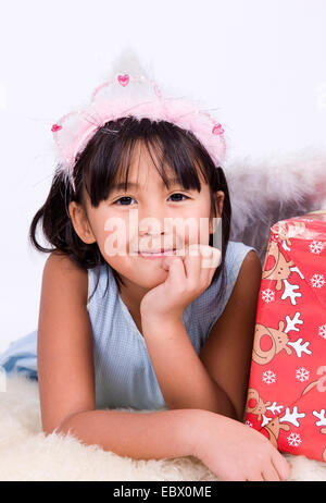 Asian girl with christmas Banque D'Images