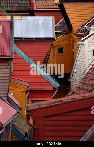 Maisons de Bryggen, Bergen, Norvège Banque D'Images