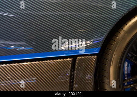 Nom Horacio Pagani Zonda R sur la signature à la Genève International Motor Show 2014 Banque D'Images