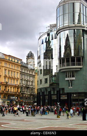 Stephan's square, Stephansplatz, avec Haas House, l'Autriche, Vienne Banque D'Images