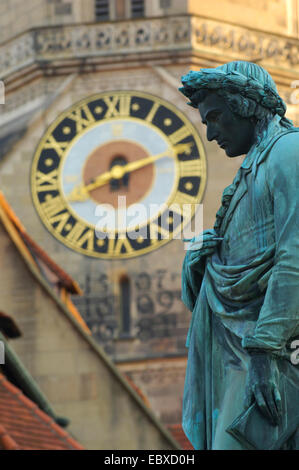 Friedrich Schiller statue devant le Marstall, Allemagne, Bade-Wurtemberg, Stuttgart Banque D'Images