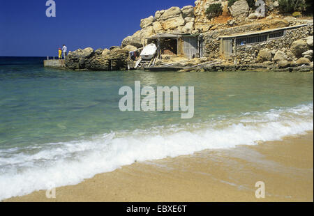 La plage de Cala carbo, Espagne, Baléares, Ibiza Banque D'Images