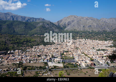 Vue panoramique vue aérienne de Pollensa Majorque Espagne Banque D'Images