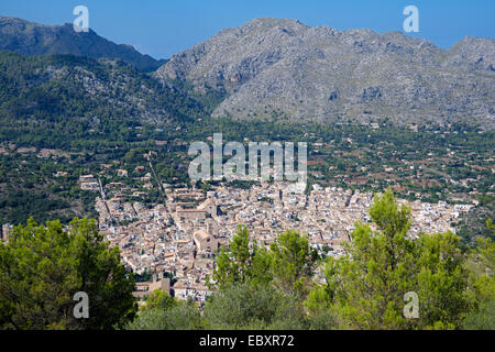 Vue panoramique vue aérienne de Pollensa Majorque Espagne Banque D'Images