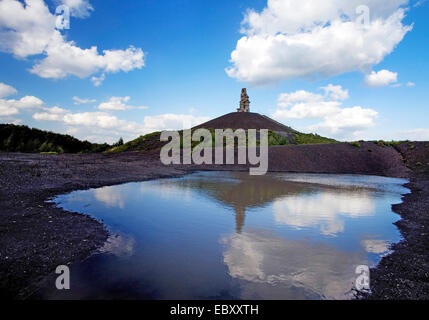 Himmelstreppe, stairway to heaven, sur la Rheinelbe se reflétant dans un étang, l'Allemagne, en Rhénanie du Nord-Westphalie, région de la Ruhr, Bochum Banque D'Images