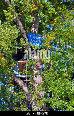 Protestation contre la nouvelle gare principale de Stuttgart, Stuttgart 21, dans le jardin du palais, l'Allemagne, Bade-Wurtemberg, Stuttgart Banque D'Images