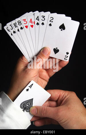 Ace dans le manchon Banque D'Images