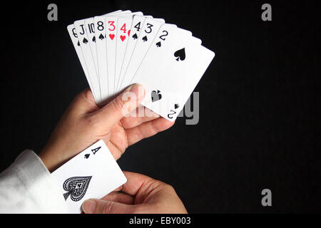 Ace dans le manchon Banque D'Images