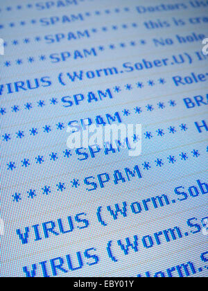 Compte e-mail spam Banque D'Images