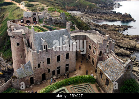 Fort la Latte, Forteresse ; vue de l'Echauguette tower, France, Bretagne, Cote d'Emeraude Banque D'Images