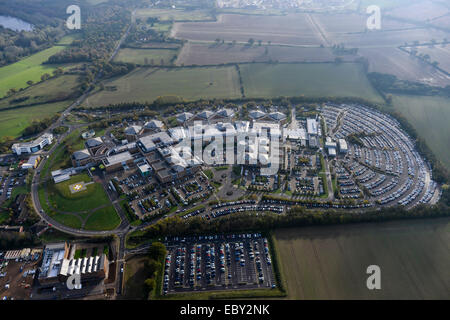 Une vue aérienne de l'hôpital de l'Université de Norfolk et Norwich Banque D'Images