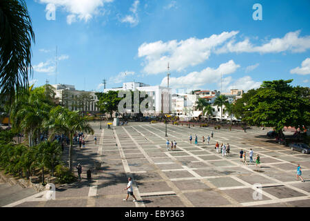 Dominikanische Republik, Santo Domingo, la Zona Colonial, la Plaza de la Hispanidad, Banque D'Images