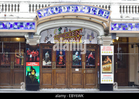 Façade avant de l'Vaueville Theatre montrant la production de Broadway interdit Banque D'Images