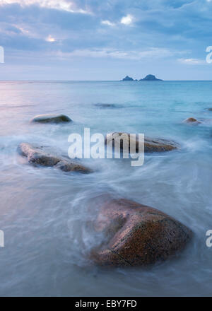 Porth Nanven seascape, Cornish, Cornwall, Angleterre. Collection automne (septembre) 2013. Banque D'Images