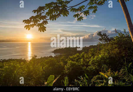 Une belle vue de la forêt tropicale bungalow au Costa Rica sur la péninsule de Osa Banque D'Images