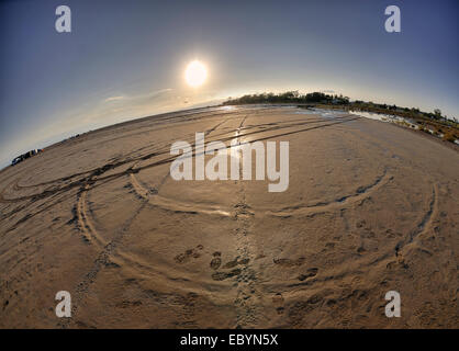 Cercles sur un sol sableux Banque D'Images