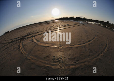 Cercles sur un sol sableux Banque D'Images