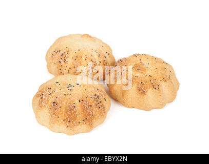 Le pavot bleu trois biscuits isolated on white Banque D'Images