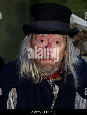 Rochester, Kent, UK. 06 Dec, 2014. Le Festival de Noël de Dickens Rochester dispose d'un marché de Noël et juste dans le parc du château et d'autres événements dans la High Street. De nombreuses personnes se déguisent en personnages de Dickens pour ajouter à l'ambiance. Le festival se poursuit le dimanche 7 décembre et le week-end suivant. Crédit : Paul Martin/Alamy Live News Banque D'Images