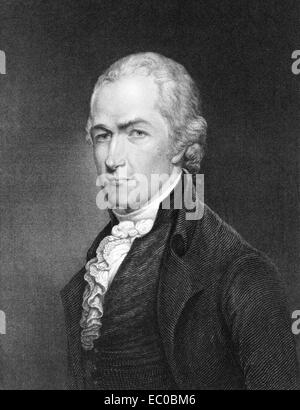 Alexander Hamilton (1755-1804) sur gravure de 1835. Père fondateur de l'United States. Banque D'Images