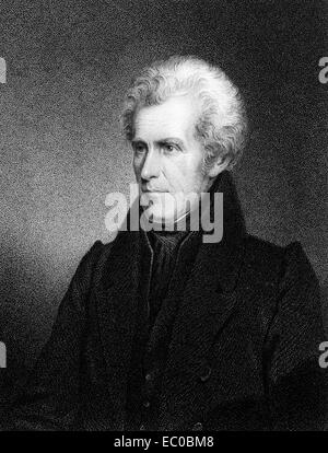 Andrew Jackson (1767-1845) sur gravure de 1834. 7e président des États-Unis au cours de 1829-1837. Banque D'Images