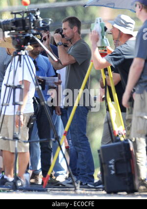 Caleb Walker grand frère de Paul Walker vu sur l'ensemble de "Fast and Furious 7' dans le centre-ville de Los Angeles d'aider pour la touche finale du film qui sortira l'année prochaine. En vedette : Caleb Walker Où : Los Angeles, Californie Banque D'Images