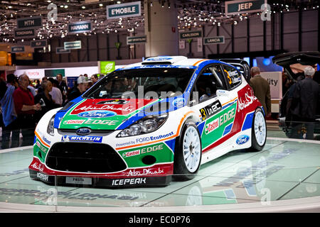 Genève - le 8 mars : la Ford Fiesta WRC sur l'affichage à la 81e, Geneva Palexpo Salon International de l'automobile le 8 mars 2011 à Genève, Banque D'Images