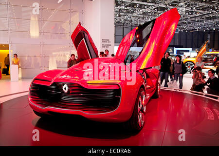 Genève - 8 mars : Le concept car Dezir Renault futuriste sur l'affichage à la 81e International Motor Show de Geneva Palexpo Mar Banque D'Images