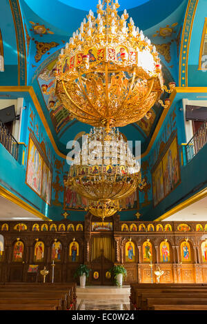 Intérieur de l'Église orthodoxe grecque de Marie à Dubaï Émirats Arabes Unis Banque D'Images