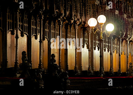 Les stalles du choeur de Beverley Minster, Humberside, East Yorkshire, England UK Banque D'Images