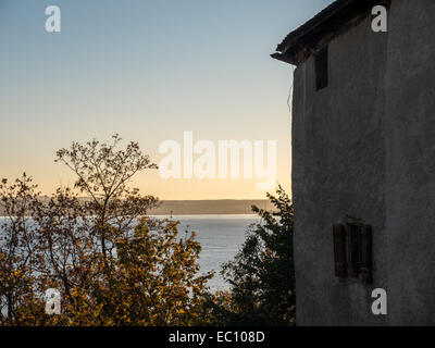 Château de Meersburg et lac de Constance Allemagne Bade-Wurtemberg Banque D'Images