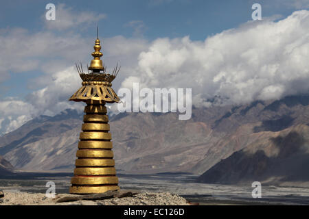 Détail de Diskit Monastère, qui est dans la vallée de Nubra au Ladakh Banque D'Images