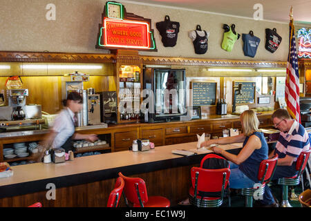 Illinois, Midwest, Litchfield, autoroute historique route 66, le café Ariston, restaurant restaurants repas manger dehors café cafés bistrot, intérieur à l'intérieur Banque D'Images