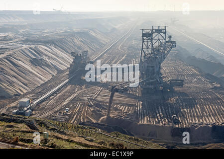 Empileur dans la mine à ciel ouvert de Garzweiler, Grevenbroich, Rhénanie du Nord-Westphalie, Allemagne Banque D'Images
