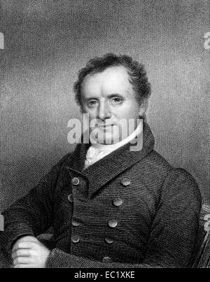 James Fenimore Cooper (1789-1851) sur gravure de 1834. L'écrivain américain. Banque D'Images