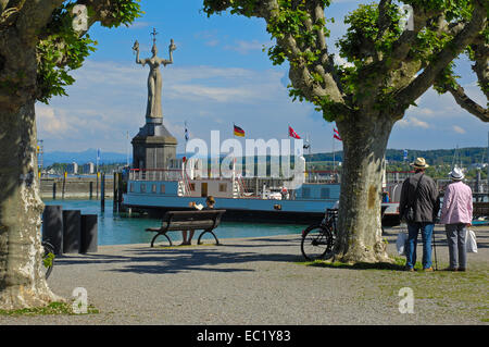 Imperia statue, port de Constance, Bodensee, le lac de Constance, Constance, Constance, Bade-Wurtemberg Banque D'Images