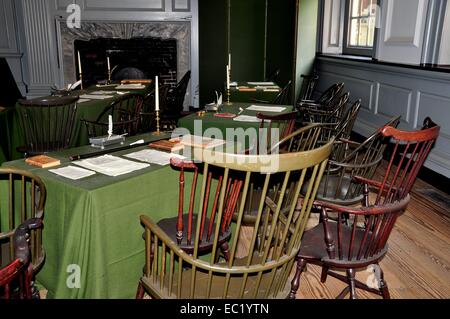 Philadelphie, Pennsylvanie : La magnifique salle d'assemblée à l'intérieur 1732-1756 site Independence Hall de Convention constitutionnelle Banque D'Images