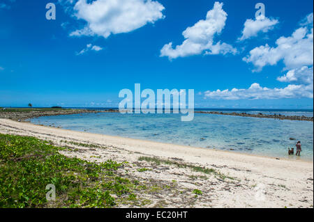 Sandy Bay, la guerre dans le Pacifique National Historical Park, Guam, territoire des Etats-Unis, du Pacifique Banque D'Images