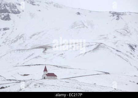 Église, Vik i Myrdal, Myrdal, Région du Sud, Islande Banque D'Images