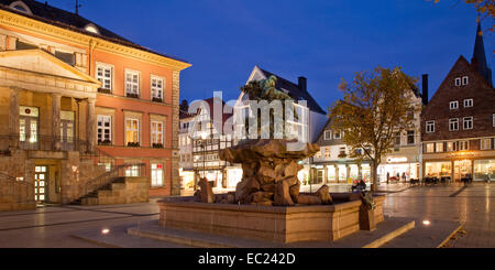 Le centre-ville avec la Place du Marché et hôtel de ville, Düsseldorf, Rhénanie du Nord-Westphalie, Allemagne Banque D'Images