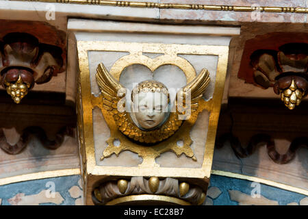 Détail du tombeau de Robert Dudley, Eglise St Mary, Warwick, Warwickshire, England, UK Banque D'Images