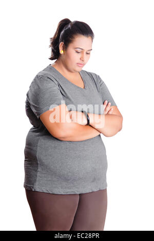 Plus de problème d'obésité indien Poids Lady Banque D'Images