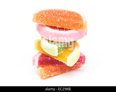 Fruit Jelly Top Groupe isolé sur fond blanc Banque D'Images