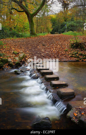 UK,South Yorkshire,Sheffield,Stepping Stones plus Porter Brook Banque D'Images