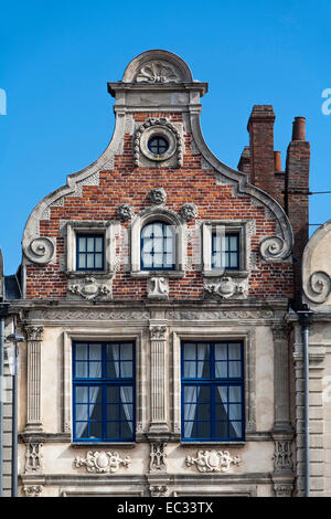 France, Ile-de-France, l'Artois, Arras, bâtiment à pignons, architecture flamande Banque D'Images